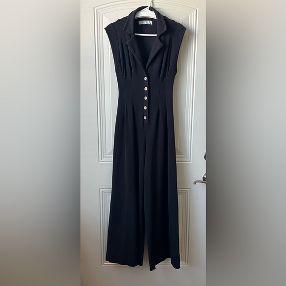 Free People Beach Shasta One-Piece Black Wide Leg Cotton Jumpsuit M - Picture 5 of 13